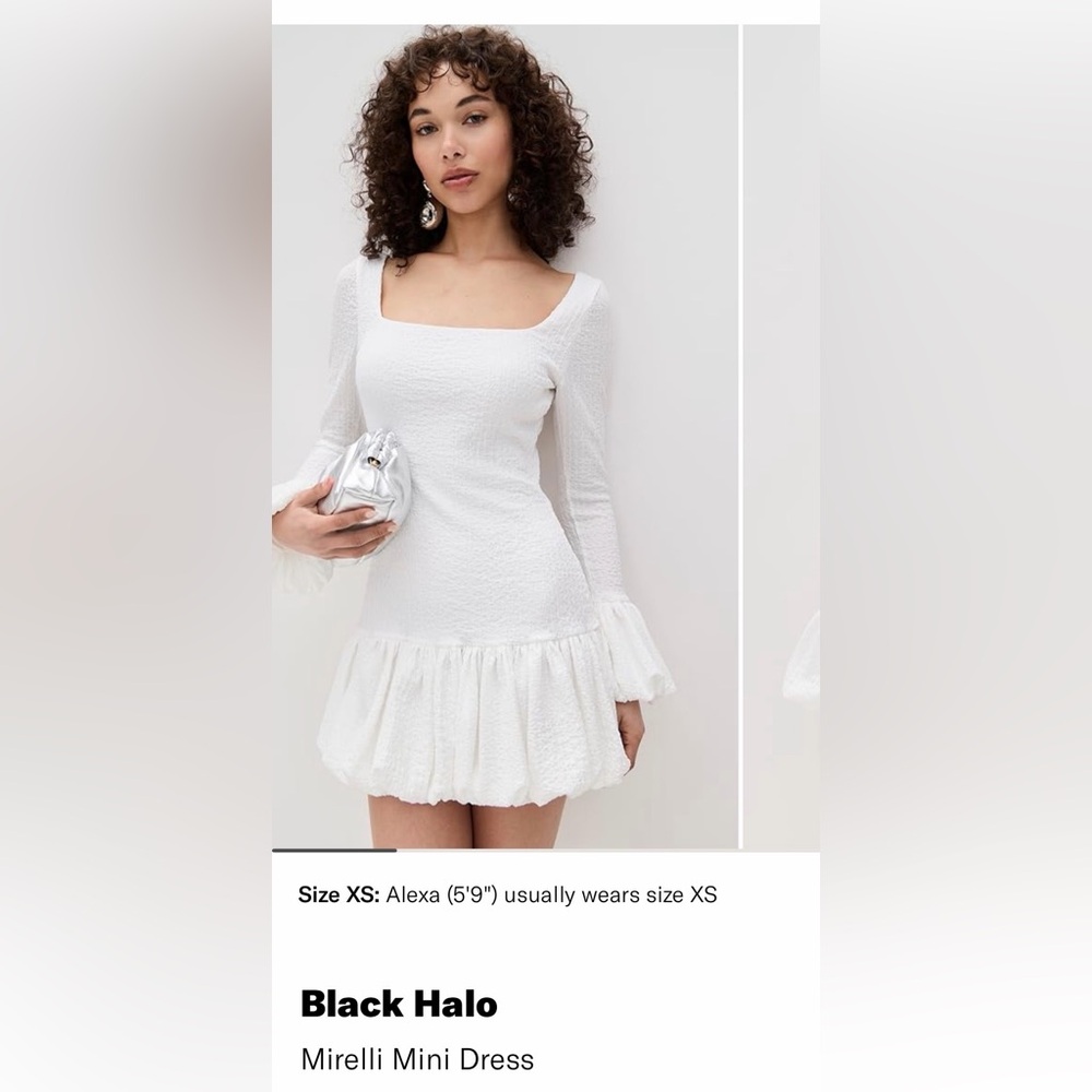 Black Halo Mirelli Mini Dress, Size XS